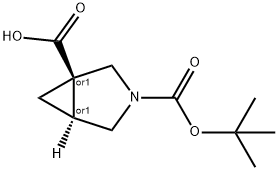 rac-(1R,5S)-3-[(tert-butoxy)carbonyl]-3-azabicyclo[3.1.0]hexane-1-carboxylic acid, cis 구조식 이미지