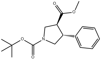 1-tert-Butyl 3-methyl (3S,4R)-4-phenylpyrrolidine-1,3-dicarboxylate 구조식 이미지