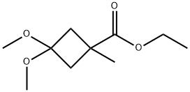 Ethyl 3,3-dimethoxy-1-methylcyclobutane-1-carboxylate 구조식 이미지