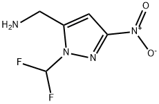 1-[1-(difluoromethyl)-3-nitro-1H-pyrazol-5-yl]methanamine 구조식 이미지