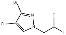 3-bromo-4-chloro-1-(2,2-difluoroethyl)-1H-pyrazole Structure