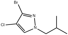 3-bromo-4-chloro-1-isobutyl-1H-pyrazole Structure