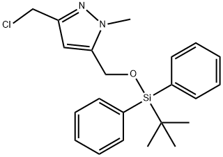 1H-Pyrazole, 3-(chloromethyl)-5-[[[(1,1-dimethylethyl)diphenylsilyl]oxy]methyl]-1-methyl- Structure