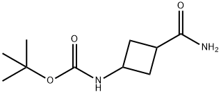 tert-butyl N-(3-carbamoylcyclobutyl)carbamate 구조식 이미지