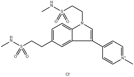 4-[1,5-Bis-(2-methylsulfamoylethyl)-1H-indol-3-yl]-1-methylpyridinium Chloride 구조식 이미지