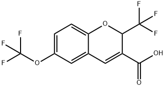 2H-1-Benzopyran-3-carboxylic acid, 6-(trifluoromethoxy)-2-(trifluoromethyl)- 구조식 이미지