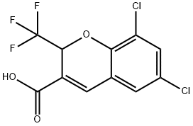 2H-1-Benzopyran-3-carboxylic acid, 6,8-dichloro-2-(trifluoromethyl)- Structure