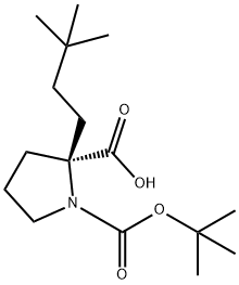 1,2-Pyrrolidinedicarboxylic acid, 2-(3,3-dimethylbutyl)-, 1-(1,1-dimethylethyl) ester, (2R)- Structure