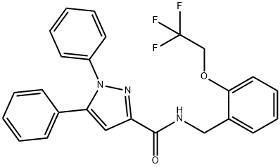 1H-Pyrazole-3-carboxamide, 1,5-diphenyl-N-[[2-(2,2,2-trifluoroethoxy)phenyl]methyl]- Structure