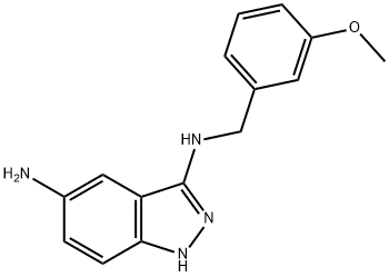 N3-(3-Methoxybenzyl)-1H-indazole-3,5-diamine Structure