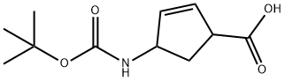 2-Cyclopentene-1-carboxylic acid, 4-[[(1,1-dimethylethoxy)carbonyl]amino]- Structure