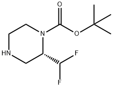 1-Piperazinecarboxylic acid, 2-(difluoromethyl)-, 1,1-dimethylethyl ester, (2S)- Structure