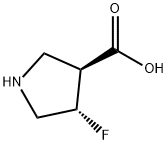 3-Pyrrolidinecarboxylic acid, 4-fluoro-, (3S,4S)- Structure