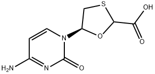 (2S,5R)-5-(4-Amino-2-oxopyrimidin-1(2H)-yl)-1,3-oxathiolane-2-carboxylic Acid Structure