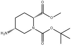 1,2-Piperidinedicarboxylic acid, 5-amino-, 1-(1,1-dimethylethyl) 2-methyl ester, (2R,5R)- 구조식 이미지