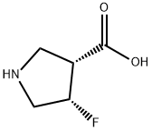 3-Pyrrolidinecarboxylic acid, 4-fluoro-, (3R,4S)- Structure