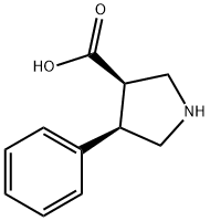 3-Pyrrolidinecarboxylic acid, 4-phenyl-, (3R,4R)- 구조식 이미지