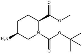 1,2-Piperidinedicarboxylic acid, 5-amino-, 1-(1,1-dimethylethyl) 2-methyl ester, (2S,5S)- Structure