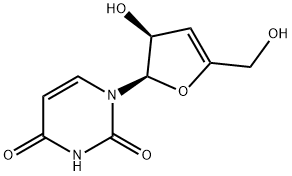 2,4(1H,3H)-Pyrimidinedione, 1-[(2R,3S)-2,3-dihydro-3-hydroxy-5-(hydroxymethyl)-2-furanyl]- Structure