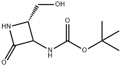 Carbamic acid, N-[(2S)-2-(hydroxymethyl)-4-oxo-3-azetidinyl]-, 1,1-dimethylethyl ester Structure