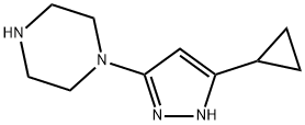 1-(3-cyclopropyl-1H-pyrazol-5-yl)piperazine 구조식 이미지