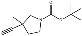 1-Pyrrolidinecarboxylic acid, 3-ethynyl-3-methyl-, 1,1-dimethylethyl ester 구조식 이미지