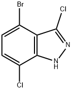 1H-Indazole, 4-bromo-3,7-dichloro- 구조식 이미지