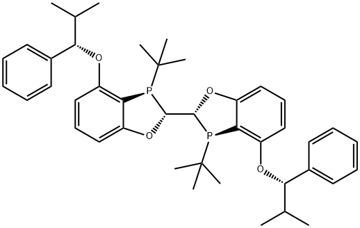 (2S,2'S,3S,3'S)-3,3'-di-tert-butyl-4,4'-bis((S)-2-methyl-1-phenylpropoxy)-2,2',3,3'-tetrahydro-2,2'-bibenzo[d][1,3]oxaphosphole Structure
