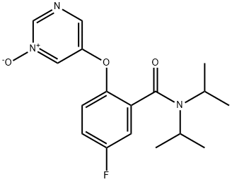 Benzamide, 5-fluoro-N,N-bis(1-methylethyl)-2-[(1-oxido-5-pyrimidinyl)oxy]- Structure