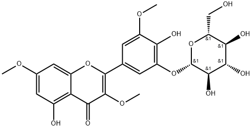 Myricetin 3,7,3'-trimethyl ether 5'-O-glucoside 구조식 이미지