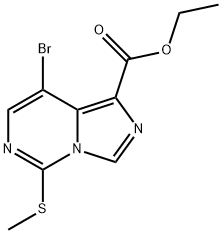 Imidazo[1,5-c]pyrimidine-1-carboxylic acid, 8-bromo-5-(methylthio)-, ethyl ester Structure