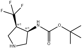 rel-tert-butyl ((3R,4R)-4-(trifluoromethyl)pyrrolidin-3-yl)carbamate Structure