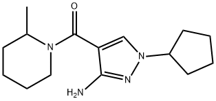 1-cyclopentyl-4-[(2-methylpiperidin-1-yl)carbonyl]-1H-pyrazol-3-amine Structure