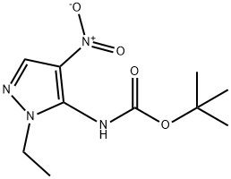 tert-butyl (1-ethyl-4-nitro-1H-pyrazol-5-yl)carbamate 구조식 이미지