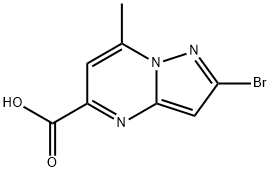 2-bromo-7-methylpyrazolo[1,5-a]pyrimidine-5-carboxylic acid 구조식 이미지