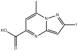 2-iodo-7-methylpyrazolo[1,5-a]pyrimidine-5-carboxylic acid 구조식 이미지