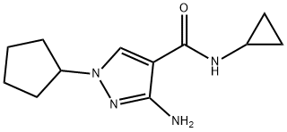 3-amino-1-cyclopentyl-N-cyclopropyl-1H-pyrazole-4-carboxamide Structure