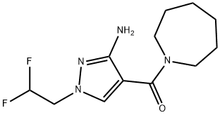 4-(azepan-1-ylcarbonyl)-1-(2,2-difluoroethyl)-1H-pyrazol-3-amine Structure