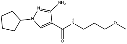 3-amino-1-cyclopentyl-N-(3-methoxypropyl)-1H-pyrazole-4-carboxamide Structure