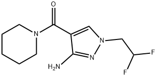 1-(2,2-difluoroethyl)-4-(piperidin-1-ylcarbonyl)-1H-pyrazol-3-amine Structure