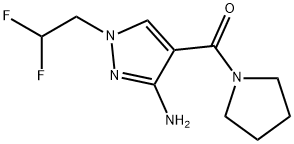 1-(2,2-difluoroethyl)-4-(pyrrolidin-1-ylcarbonyl)-1H-pyrazol-3-amine Structure