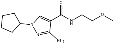 3-amino-1-cyclopentyl-N-(2-methoxyethyl)-1H-pyrazole-4-carboxamide Structure