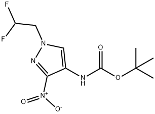 tert-butyl [1-(2,2-difluoroethyl)-3-nitro-1H-pyrazol-4-yl]carbamate Structure