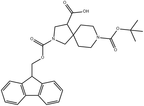 2,8-Diazaspiro[4.5]decane-2,4,8-tricarboxylic acid, 8-(1,1-dimethylethyl) 2-(9H-fluoren-9-ylmethyl) ester Structure