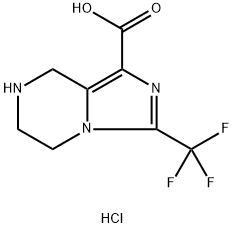 3-(trifluoromethyl)-5H,6H,7H,8H-imidazo[1,5-a]pyrazine-1-carboxylic acid hydrochloride Structure