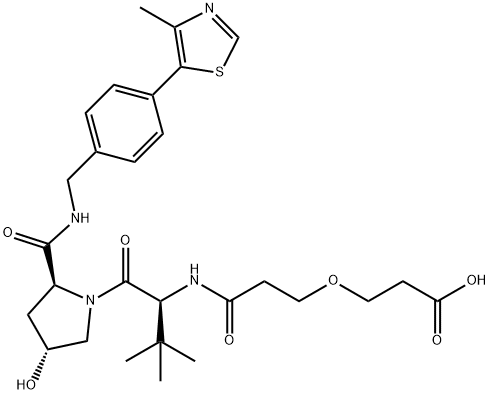 L-Prolinamide, N-[3-(2-carboxyethoxy)-1-oxopropyl]-3-methyl-L-valyl-4-hydroxy-N-[[4-(4-methyl-5-thiazolyl)phenyl]methyl]-, (4R)- Structure