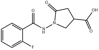 3-Pyrrolidinecarboxylic acid, 1-[(2-fluorobenzoyl)amino]-5-oxo- Structure