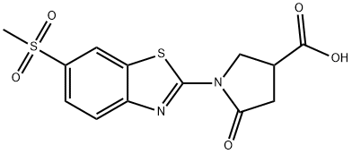 3-Pyrrolidinecarboxylic acid, 1-[6-(methylsulfonyl)-2-benzothiazolyl]-5-oxo- Structure