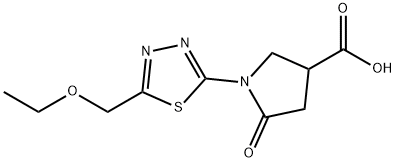 3-Pyrrolidinecarboxylic acid, 1-[5-(ethoxymethyl)-1,3,4-thiadiazol-2-yl]-5-oxo- Structure