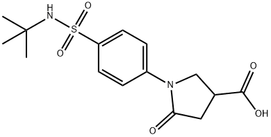 3-Pyrrolidinecarboxylic acid, 1-[4-[[(1,1-dimethylethyl)amino]sulfonyl]phenyl]-5-oxo- Structure